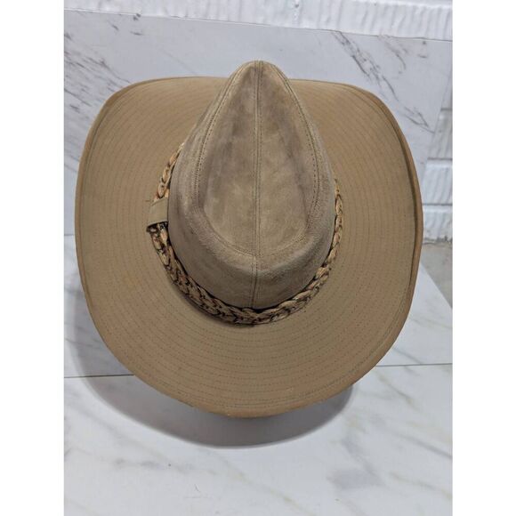 Resistol Self-Conforming Men's Tan Suede Braided Accent Band Western Cowboy Hat - Picture 4 of 8